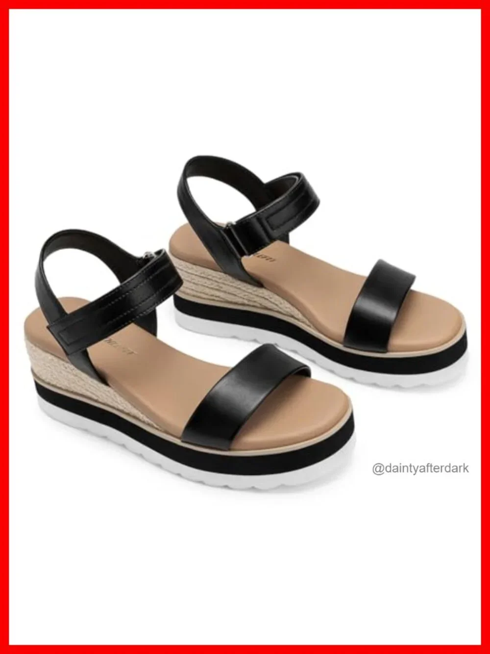Women's Espadrille Wedge Sandals w/ Adjustable Strap, PU Leather - 2.7